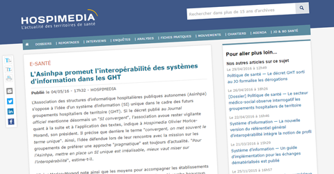L’Asinhpa promeut l’interopérabilité des systèmes d’information dans les GHT